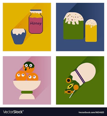 Set flat icons with long shadow sweet vector image