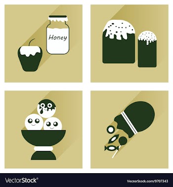 Set flat icons with long shadow sweet vector image