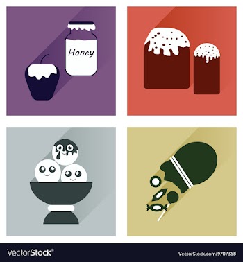 Set flat icons with long shadow sweet vector image