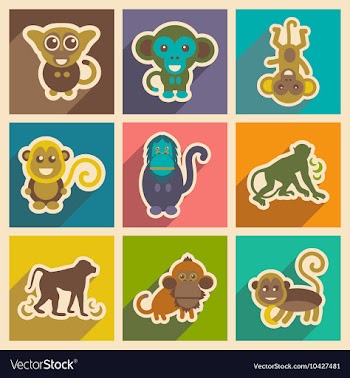 Set flat icons with long shadow vector image