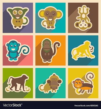 Set flat icons with long shadow vector image