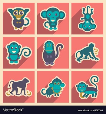 Set flat icons with long shadow vector image