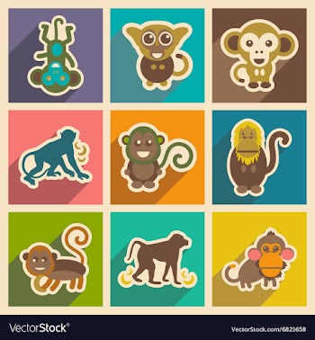 Set flat icons with long shadow vector image