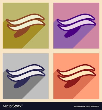 Set flat icons with long shadow whales logo vector image