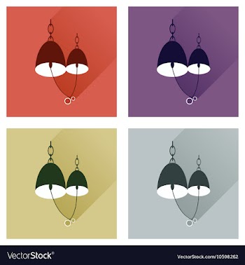 Set flat web icons with long shadow Bells wedding vector image