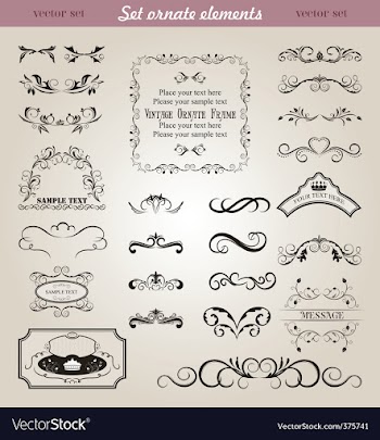 					Set floral ornate design elements vector&nbsp;image														
