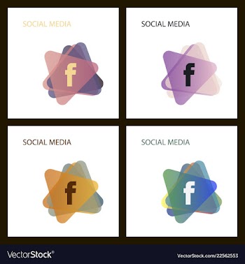 Set for letter f flat web icon or sign isolated vector image