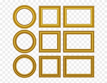 Set, Frame, Wedding, Design, Cartoon, Golden, Border - Frame Gold Free Vector