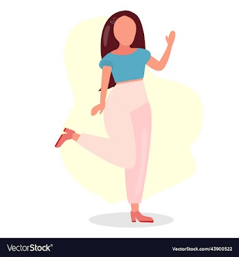 set girl with a variety of emotions and poses