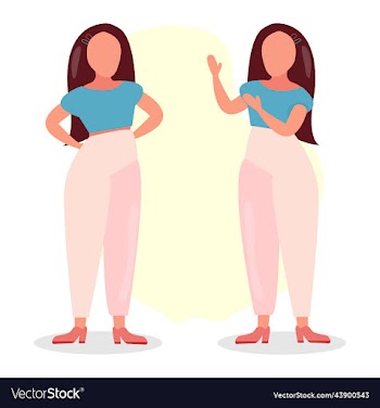 set girl with a variety of emotions and poses
