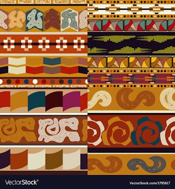 Set graphic seamless ethnic textures vector image