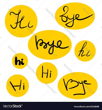 Set hi and bye in circle vector image