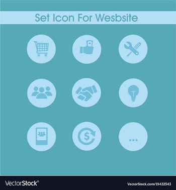 Set icon wesbsite for online shop and bussiness vector image