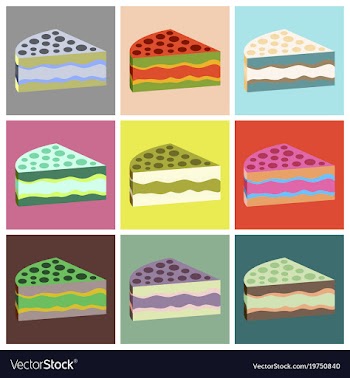 Set icons in flat design cake vector image