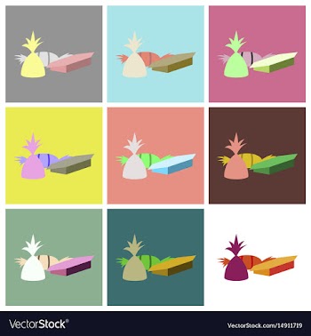 Set icons in flat design chocolate candies vector image