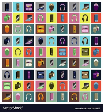 Set icons in flat design electronic gadgets vector image