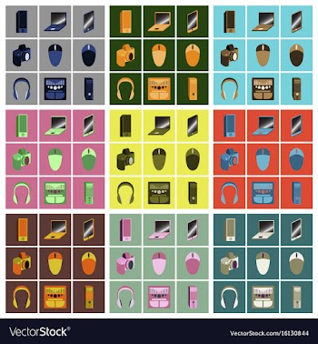 Set icons in flat design electronic gadgets vector image