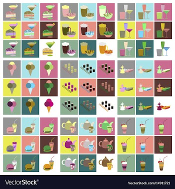 Set icons in flat design street food vector image