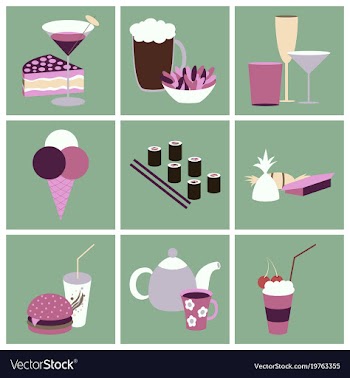 Set icons in flat design street food vector image