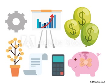 set icons of financial recovery design