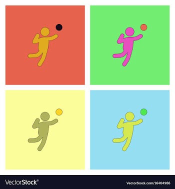 Set icons of vollyball on color background eps-10 vector image
