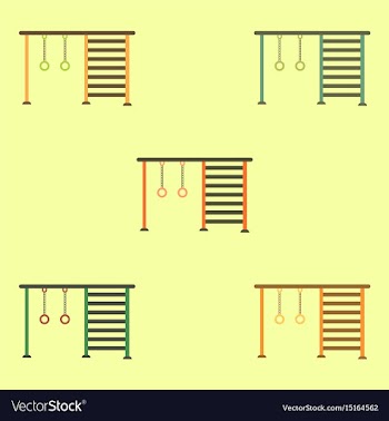 Set in flat style park vector image