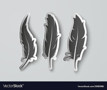  					Set isolated paper feathers with shadows vector image														