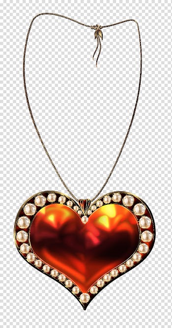 Set jewelry hearts, gold and diamond studded pendant transparent background PNG clipart