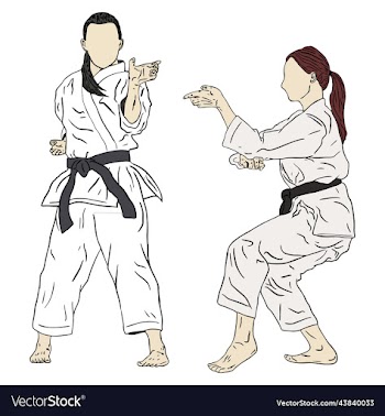 set karate girl for logo