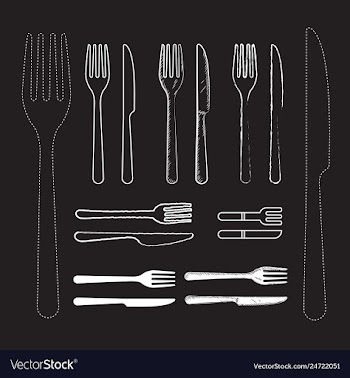  					Set knife and fork hand drawn vector&nbsp;image														