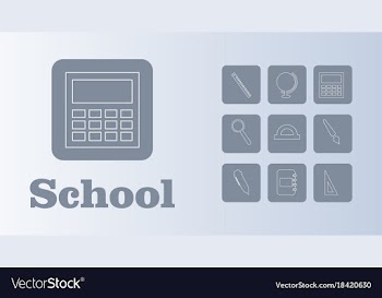 Set line icons in flat design education school vector image