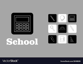 Set line icons in flat design education school vector image
