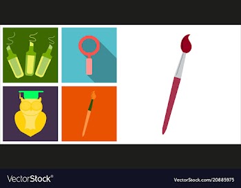 Set line icons in flat design education school vector image