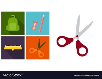 Set line icons in flat design education school vector image