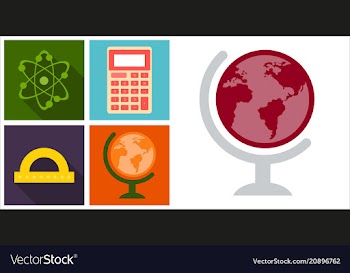 Set line icons in flat design education school vector image