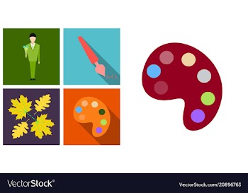 Set line icons in flat design education school vector image
