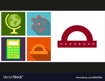 Set line icons in flat design education school vector image