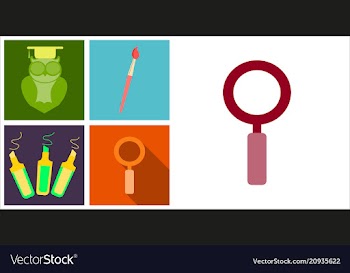 Set line icons in flat design education school vector image