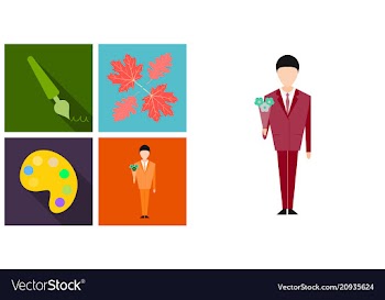 Set line icons in flat design education school vector image
