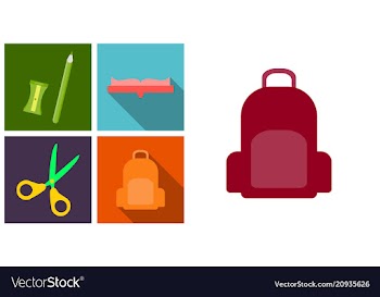 Set line icons in flat design education school vector image
