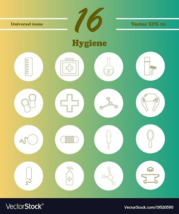 Set line icons of hygiene theme vector image