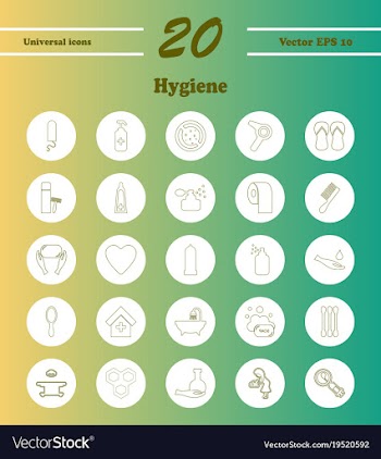Set line icons of hygiene theme vector image