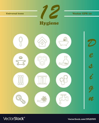 Set line icons of hygiene theme vector image