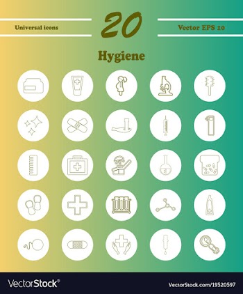 Set line icons of hygiene theme vector image