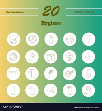 Set line icons of hygiene theme vector image