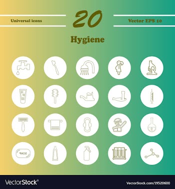 Set line icons of hygiene theme vector image