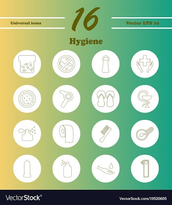 Set line icons of hygiene theme vector image