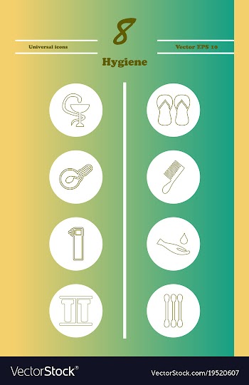 Set line icons of hygiene theme vector image