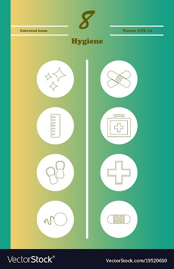 Set line icons of hygiene theme vector image