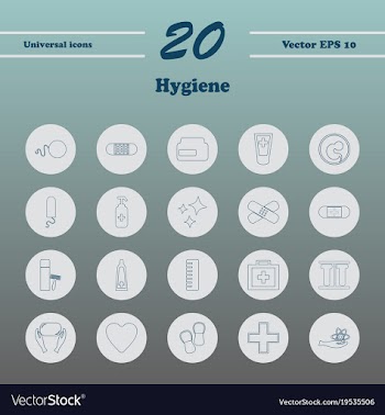 Set line icons of hygiene theme vector image
